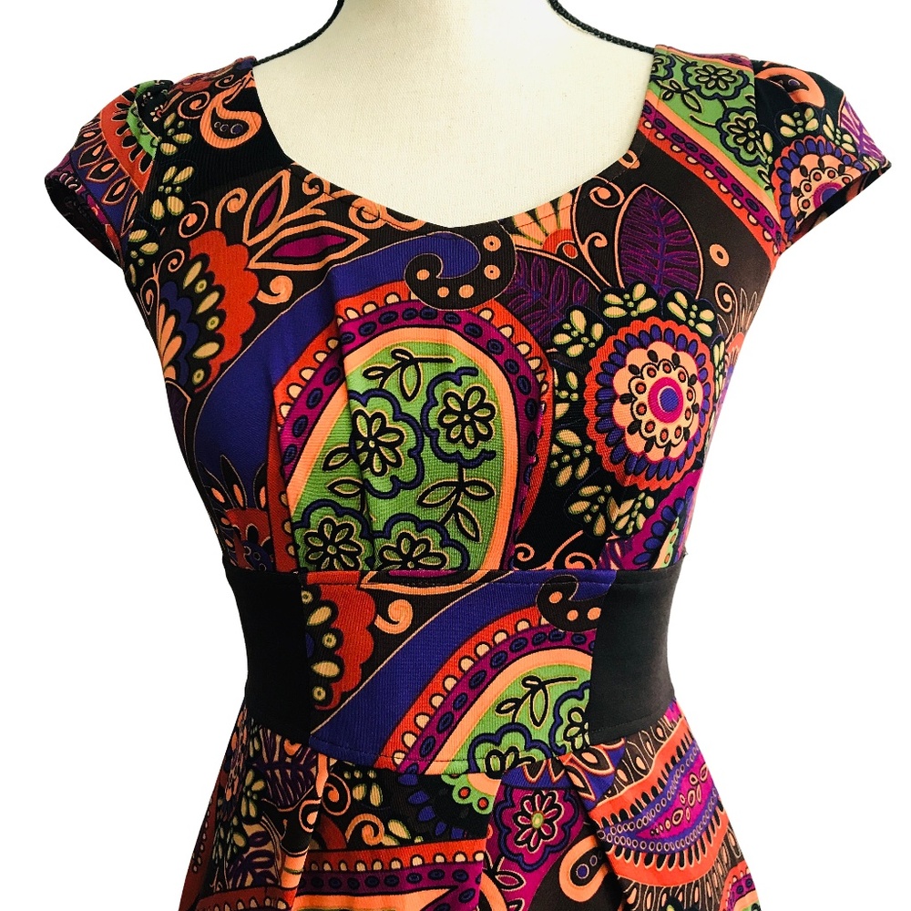 Ami Sanzuri Multi-color Paisley Print Dress - Picture 2 of 4